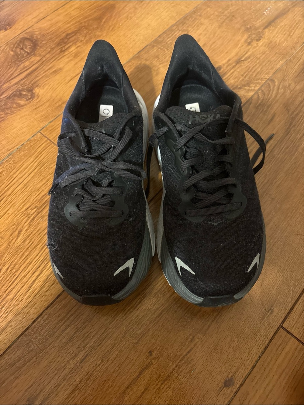 Hoka One One Black Sneakers with White Accents